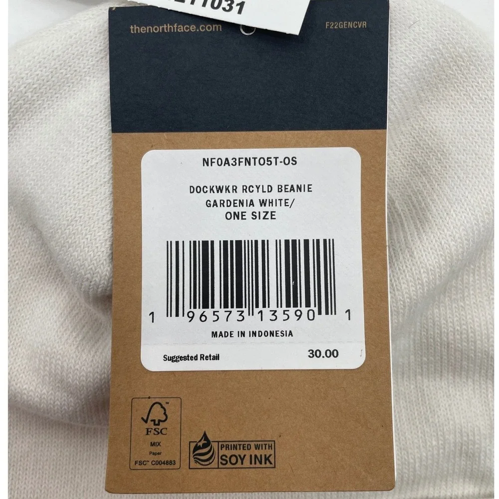 The North Face Beanie Dockworker Recycled One Size Gardenia White New